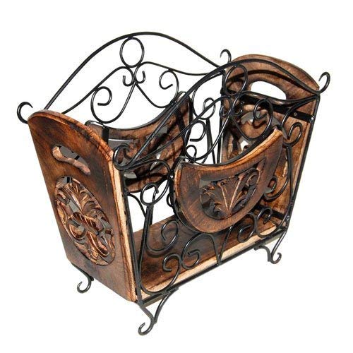 SAIF HANDICRAFTS Magazine Rack Newspaper || Rack || Wood and Iron Rack for Office and Home Furniture-image-30