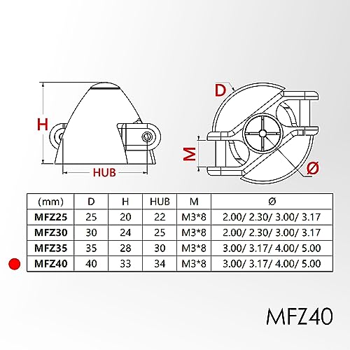 Spinner de propeller plegable MFZ40, cono porta-hélice metálico en forma de Z 4