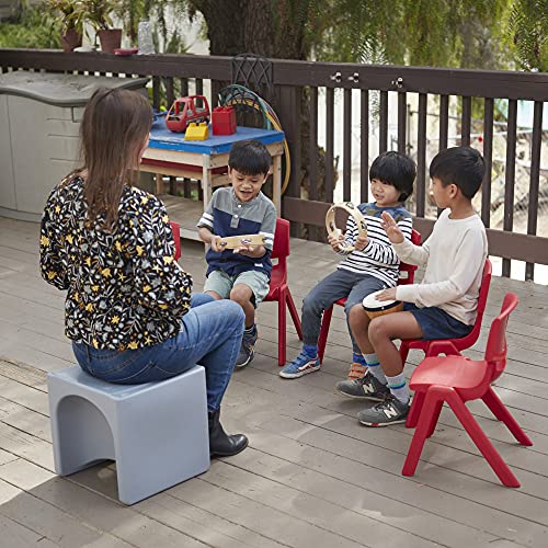 Image of ECR4Kids 12in Plastic School Stack Chair, Classroom Furniture, Blue /Red, 10-Piece