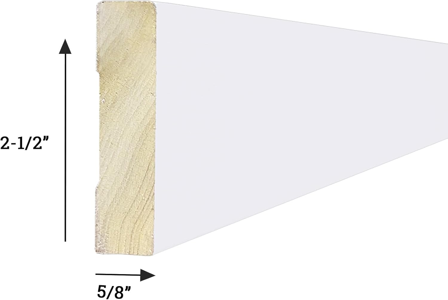 2-1/2" Casing Moulding, Modern Craftsman Style, Primed Fingerjoint Poplar, 5/8" x 2-1/2" x 84", The Millwork Outlet (5)
