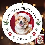 NewEleven Pet First Christmas Ornaments 2024, for Puppy Dog Cat Pet Lovers, Cat Dog Picture Frame Ornaments for Christmas Tree