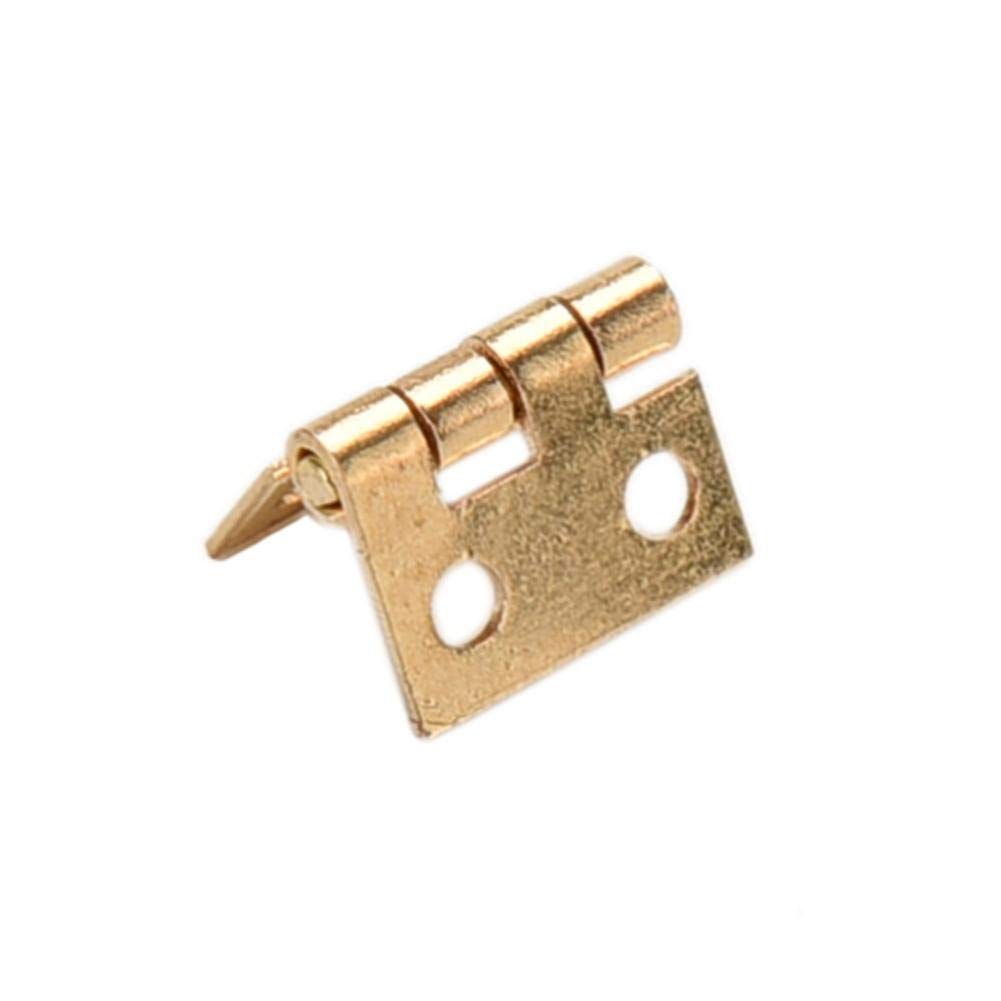 50 mini cerniere in metallo, mini cerniere in rame, piccole pieghe fai da te, mobili in miniatura, casa delle bambole con chiodi, argento, 8 x 10 mm