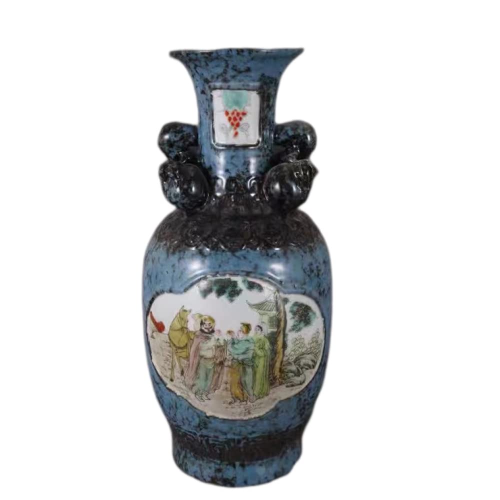 Vases Ceramic Enamel Color Flower and Bird Antique Chinese Porcelain Decoration Ornaments Crafts 39×17cm