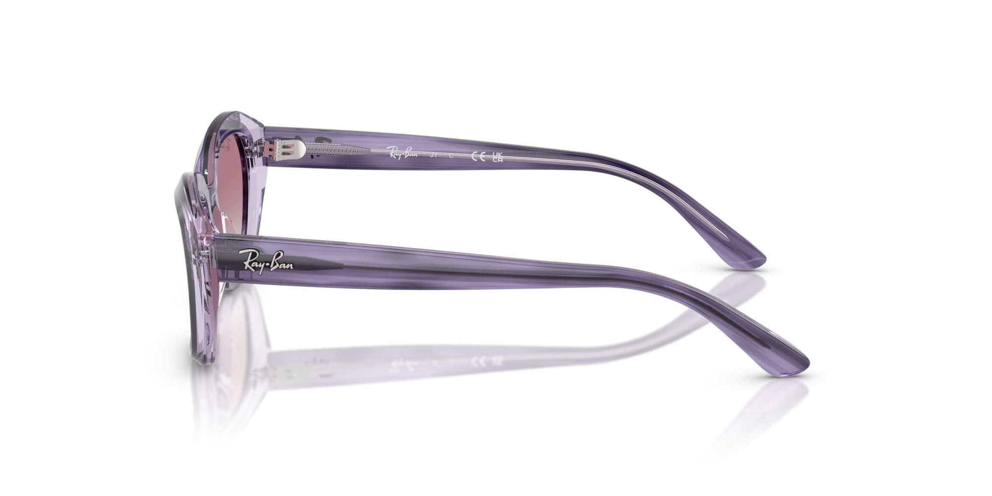 Ray-Ban Okulary przeciwsłoneczne unisex dziecięce Rj9081s, Fioletowy w paski na przezroczystym/szarym gradientowym fioletowym, 48 mm