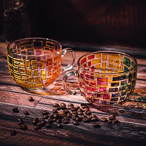 The Wine Savant Renaissance Stained Glass Windows Mugs, Artisanal Hand Painted Set Of 2 thumb #3