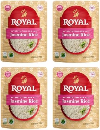 Royal Authentic Thai Hom Mali White Jasmine Rice - (4 Pack) 8.5 oz