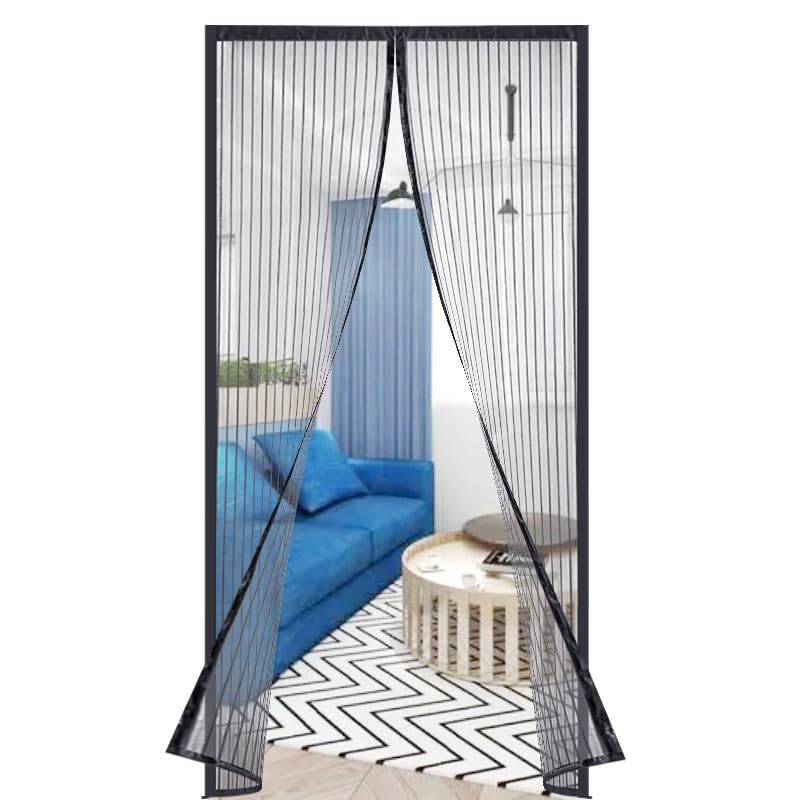 Tela Mosquiteira Magnética Porta 90x215cm Preto FortMesh