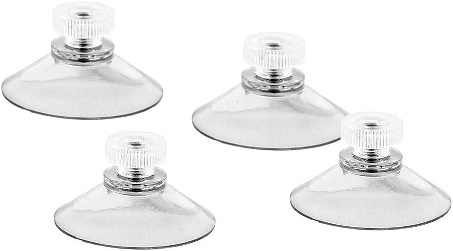 4x Suction Cup Diameter 40 mm with M4 Thread V2A Transparent Suction Cups With Knurled Nut