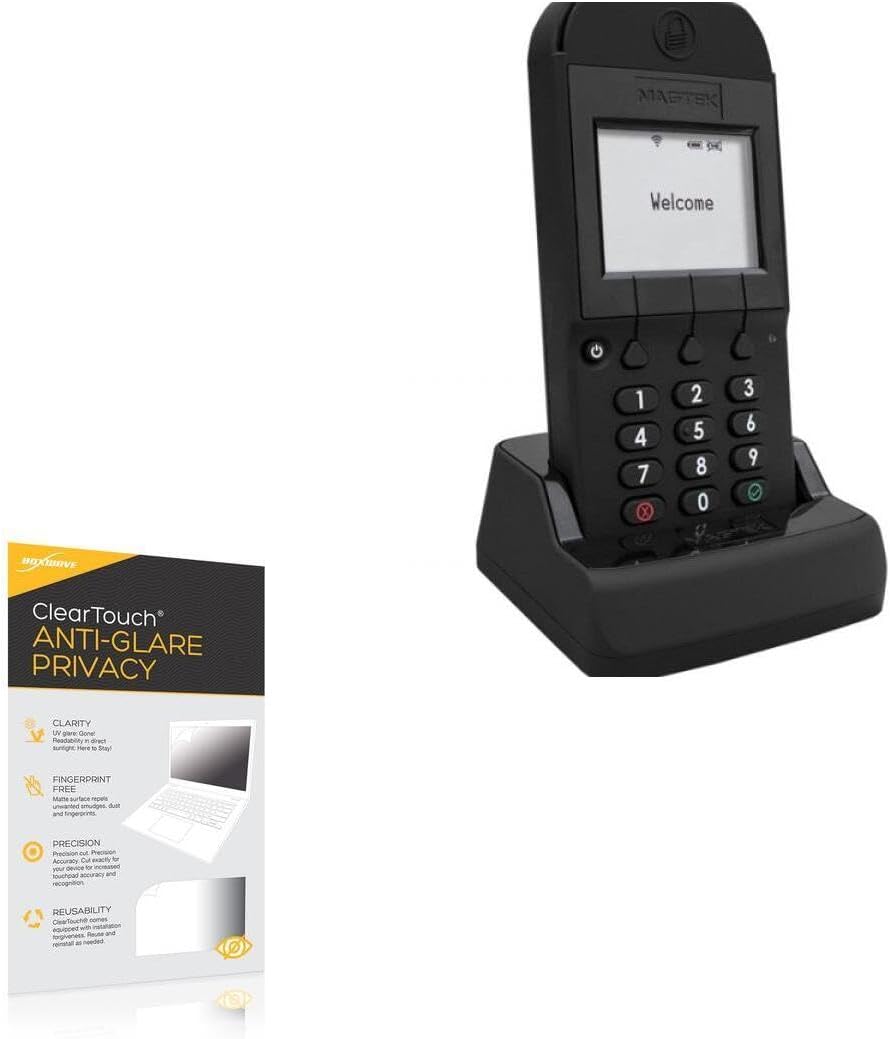 BoxWave Screen Protector Compatible With Magtek DynaPro Go - ClearTouch Anti-Glare Privacy (2-Pack), Privacy Screen Protector Flexible Film Anti-Glare