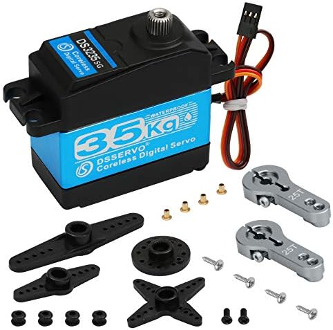 35KG Digital Servo Full Metal Gear High Torque Waterproof DS3235 with Two 25T Servo Arms for RC Car Robot Control Angle 180