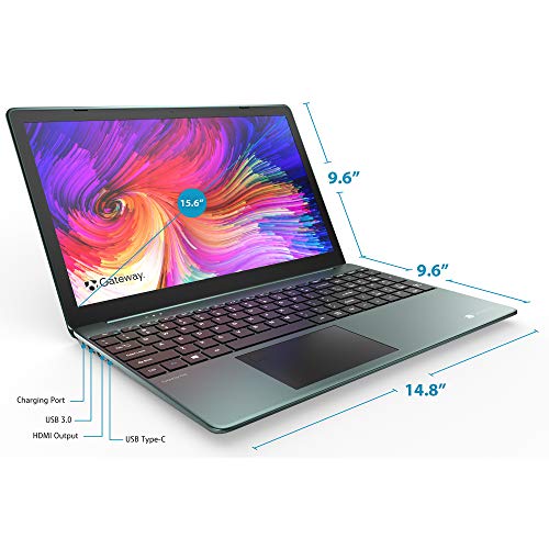 Image of Gateway 15.6 inch FHD Ultra Slim Laptop Computer, Intel Quad-Core i5 1035G1 up to 3.6GHz (Beat i7-8565U), 16GB DDR4 RAM, 256GB SSD, Fingerprint Scanner, HDMI, Windows 10, BROAGE 64GB Flash Drive, Green
