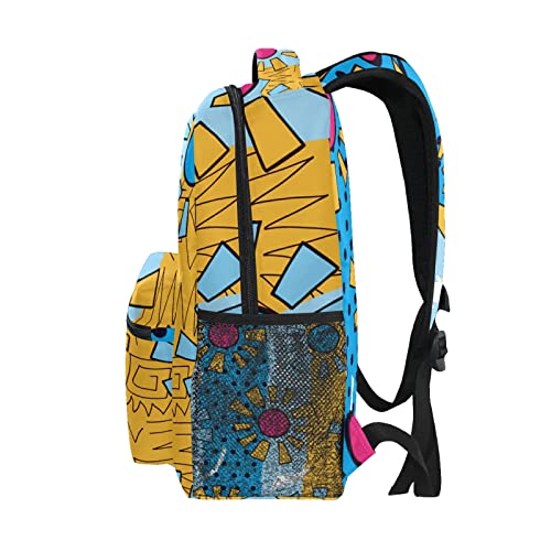 Sac à dos dessin animé avec imprimé soleil et pois géométriques - 4