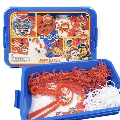 Image of Official Paw Patrol Seek & Find Sensory Bin, Ready-to-Use Sensory Toys, Sensory Bin for Kids with Lid, Play Sand, Scoops & Tongs, Sensory Toys for Toddlers 3-4