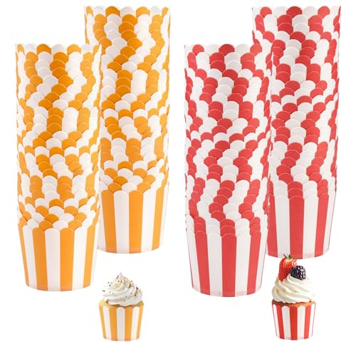 100 Pezzi Pirottini Carta per Cupcake, 5 X 6 X 4,7 cm Pirottini per Confetti, Stampi in Carta per Cupcake per Mini Muffin per Matrimonio Compleanno Laurea