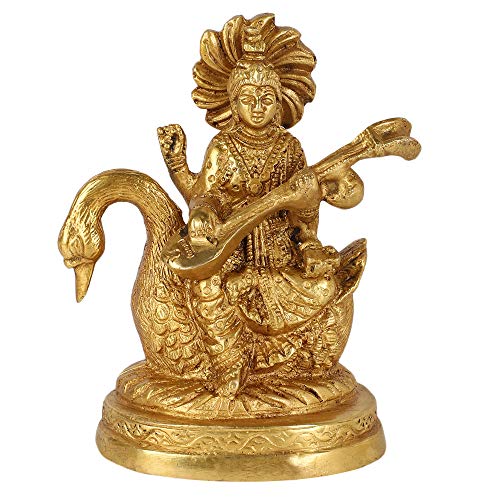 Estatua de Metal de Latón Saraswati MATA Hindu