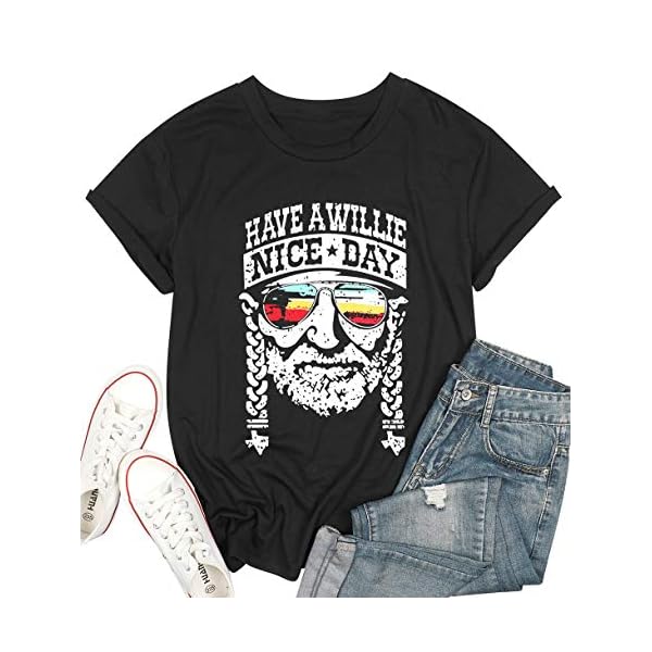 KIDDAD-Womens-Have-a-Willie-Nice-Day-Shirt-Letter-Print-Graphic-T-Shirt-Short-Sleeve-Sunset-Shades-Casual-Tee-Tops KIDDAD Women's Have a Nice Day Shirt Letter Print Graphic T-Shirt Short Sleeve Sunset Shades Casual Tee Tops