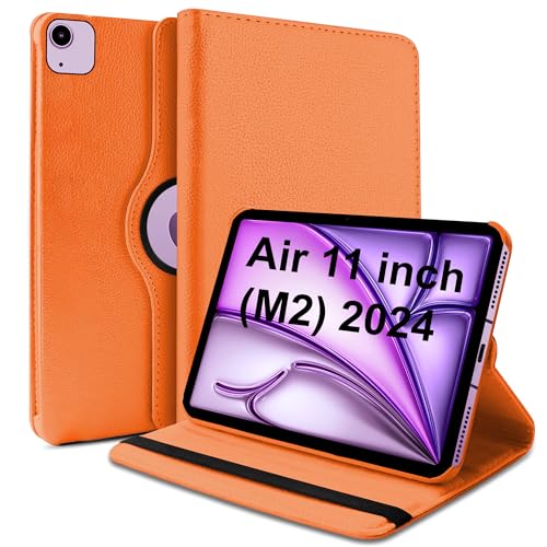 Image of TGK 360 Degree Rotating Flip Cover Case for iPad Air 11 Inch M4 /M3 /M2 2026 /2025 /2024 & Air 5th Gen 2022 /iPad Air 4th Gen 2020 10.9 Inch (Orange)