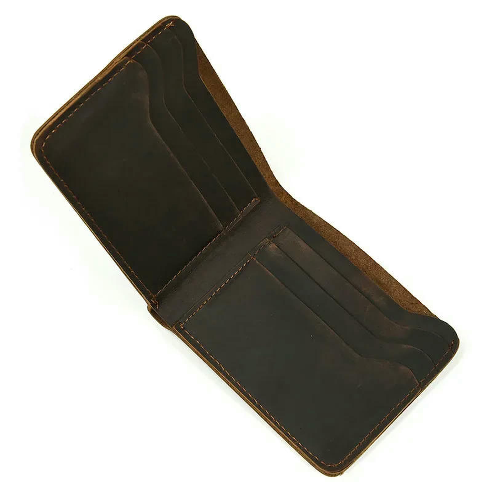Portfele męskie skóra krótki portfel męski krótki portfel Bifold Wallet-6096 ciemnobrązowy-11 x 9 x 1 5 cm