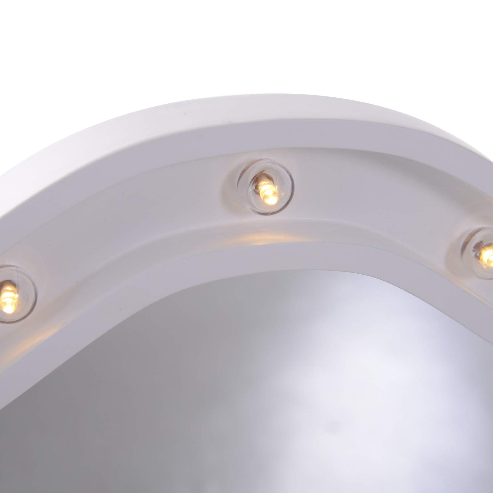 HOMCOM Kosmetikspiegel Schminkspiegel 16 x LED-Beleuchtung freistehend 180° ausklappbar Batteriebetrieben Weiß 3 Spiegel 73 x 53,5 x 4,5 cm