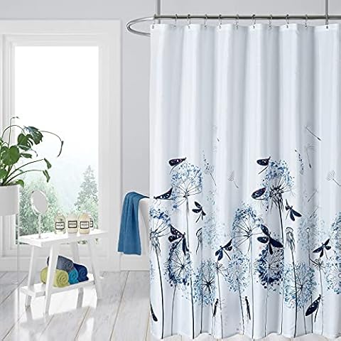 COSEVIER Blue Floral Shower Curtain for Bathroom, Unique 3D Printing,Decorative Bathroom Accessories,Water Proof,Reinforced Metal Grommets,72“W x84”L Cover