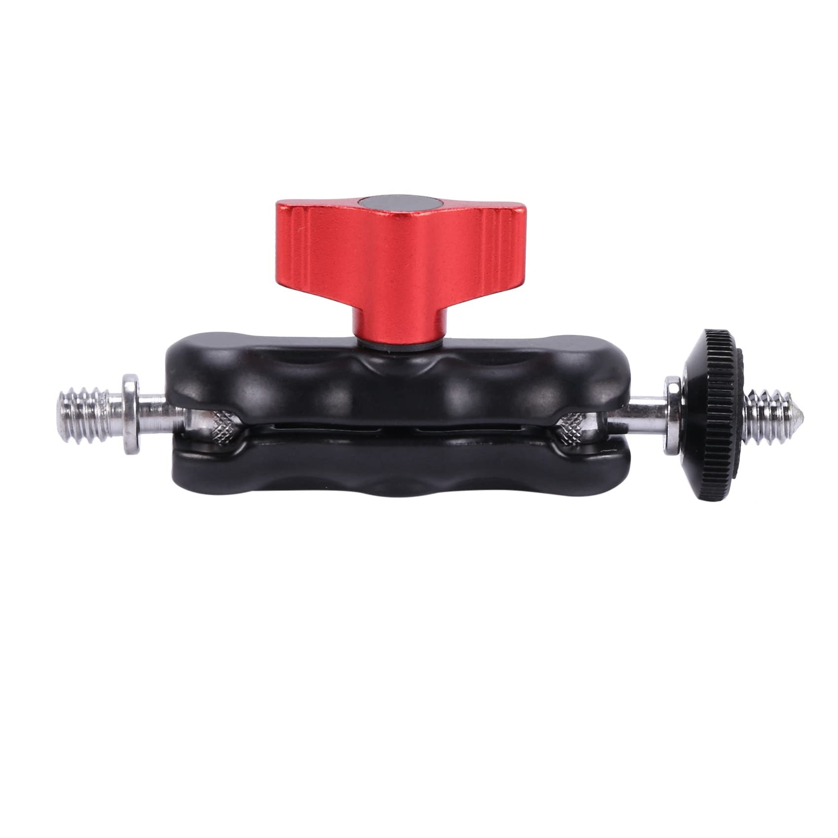 Koolehaoda Staffa A Doppia Sfera Con Morsetto A Granchio Per Monitor E Luce LED, Attacco 1/4 E 3/8, Carico 1.2kg, Apertura 14-55mm