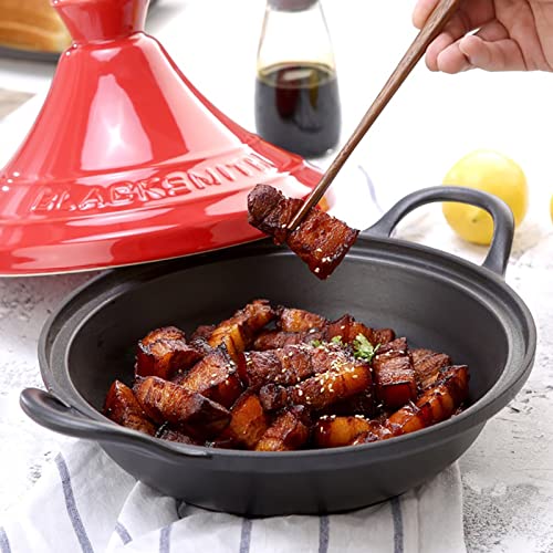 Bamfy Moroccan Tagine Pot Cast Iron Enameled With Handle And Lid Tajine Pot Traditional Ceramic Stew Casserole Slow Cooker Induction Safe (Color : Red) #TOP3