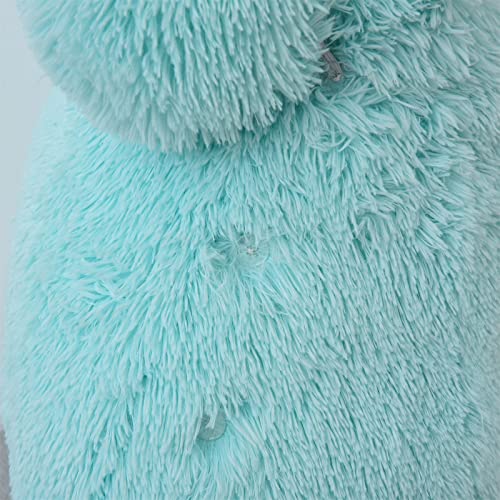 A Nice Night Faux Fur Reading Pillow Bed Wedge Shaped Adult Children Backrest For Reading, Gaming, Watching - With Adjustable Neck Pillow,Aqua #TOP6