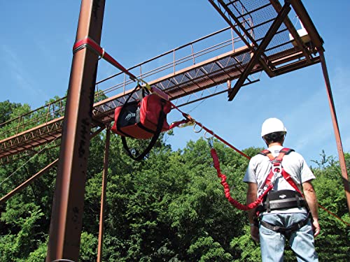 Image of 3M Protecta PRO-Line 1200101 3M Protecta 60' Horizontal Lifeline System with Two 6' Tie Off Adaptors and Carrying Bag, Color Red