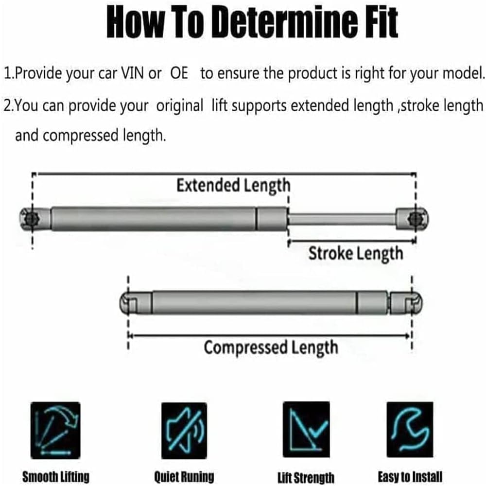 BOXI 2pcs Lift Supports Shocks Springs Struts Fit For Mazda 3 Hatchback 2014-2018 Without Brackets Replaces PM3536 BJT6-62620-A - 34