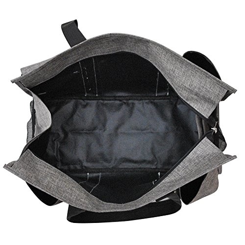 NGIL Crosshatch Solid Print Large Zippered Caddy Organizer Tote Bag (KHAKI)4