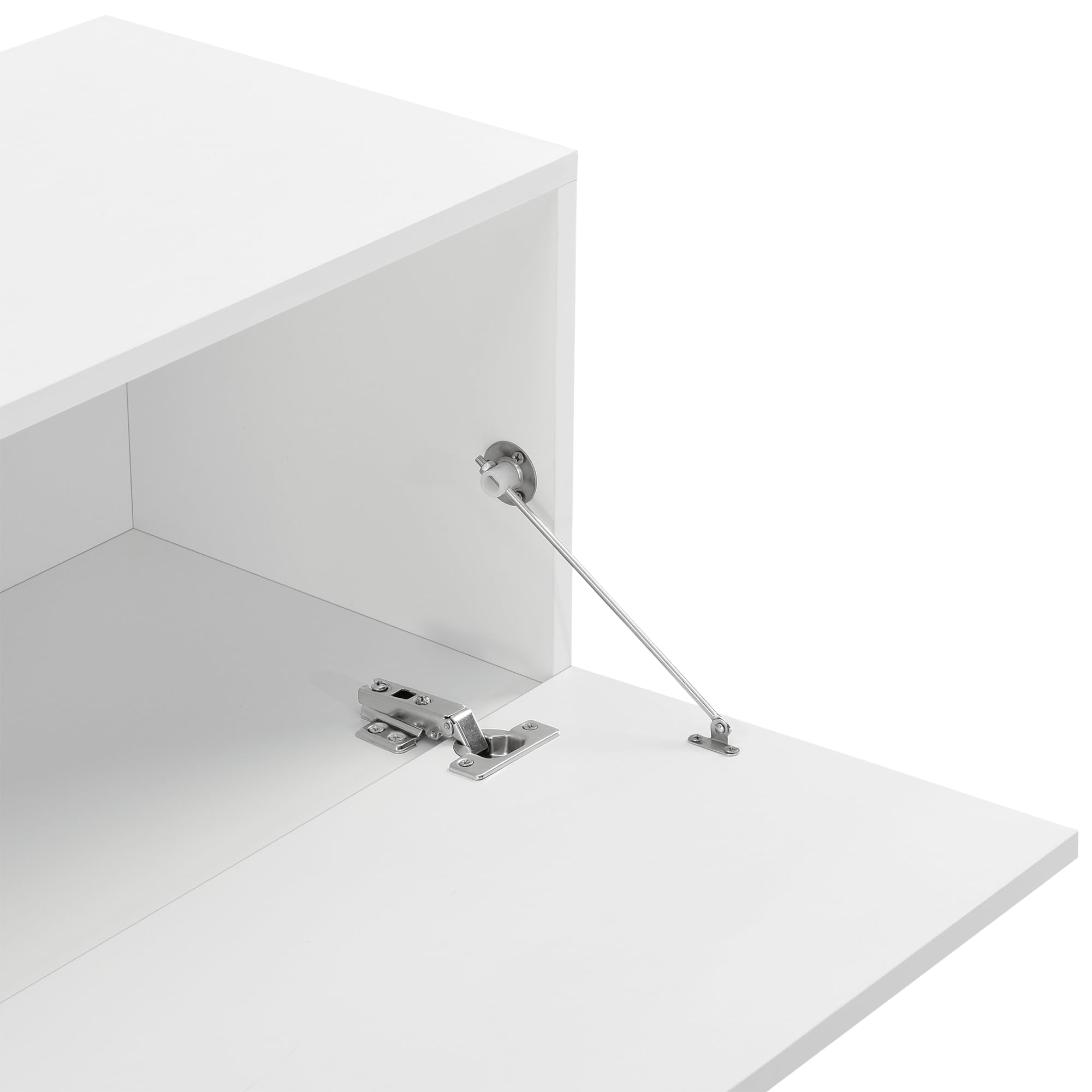 [en.casa] TV Lowboard hängend Evaton Hängeboard mit 2 Schranktüren Fernsehschrank schwebend Wohnzimmer 140 x 33 x 30 cm Weiß matt