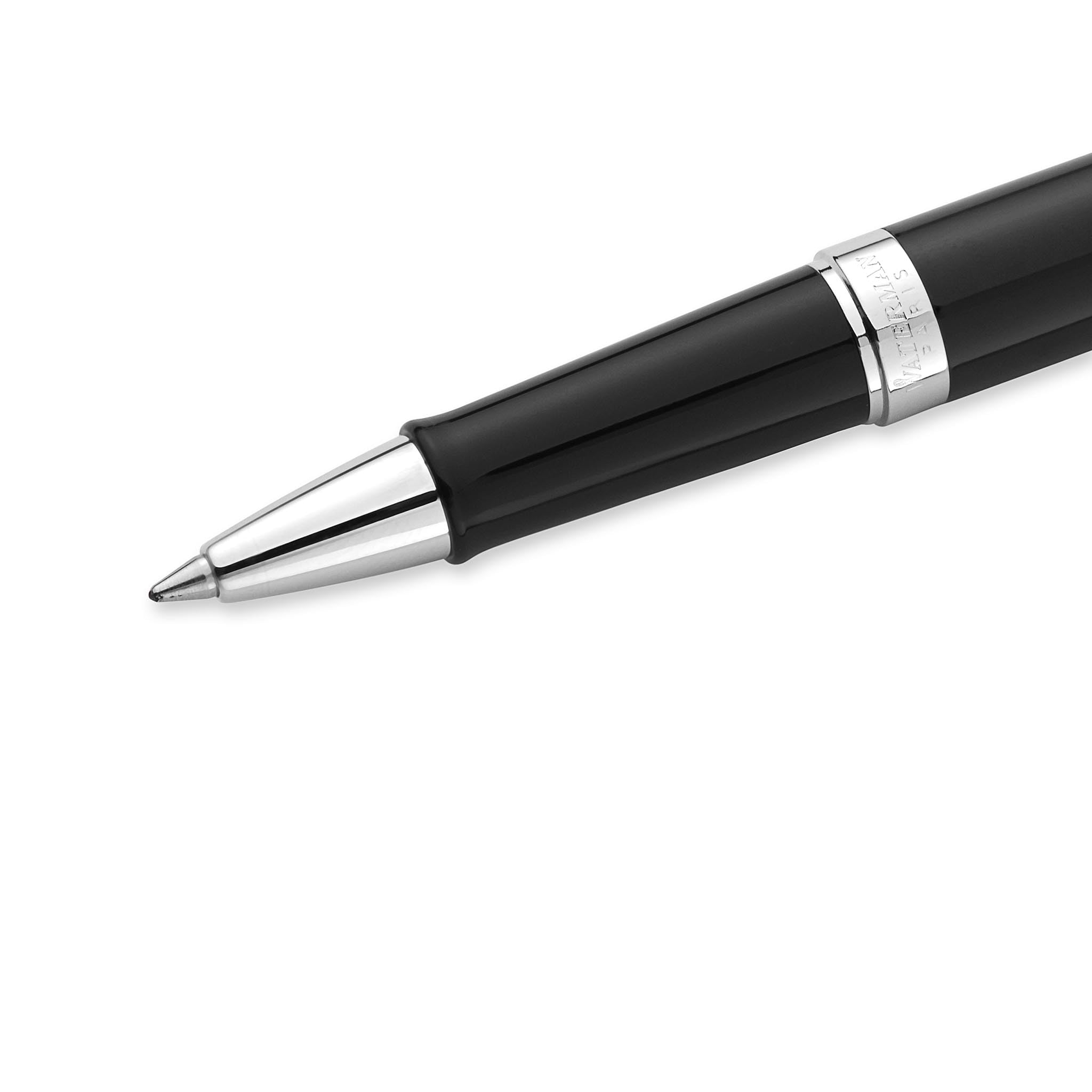 Waterman Hémisphère Stylo roller avec gravure - Stylo d'écriture de luxe personnalisé - Cadeau élégant pour homme et femme - Encre noire (vernis noir C.C)
