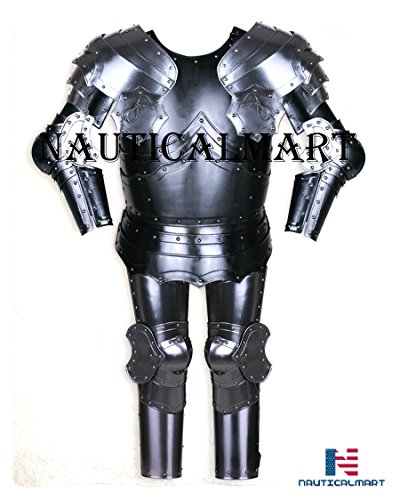 NauticalMart Gothic Suit of Armor Half Medieval Knight Steel Shining Armour Halloween Costume Silver