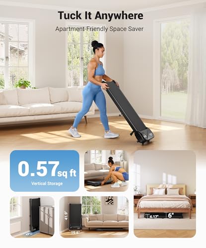 Image of THERUN Walking Pad Treadmill Under Desk, Portable Mini Treadmill for Home /Office, Walking Pad Treadmill 2.5HP, Walking Jogging Machine with 265 lbs Weight Capacity Remote Control LED Display