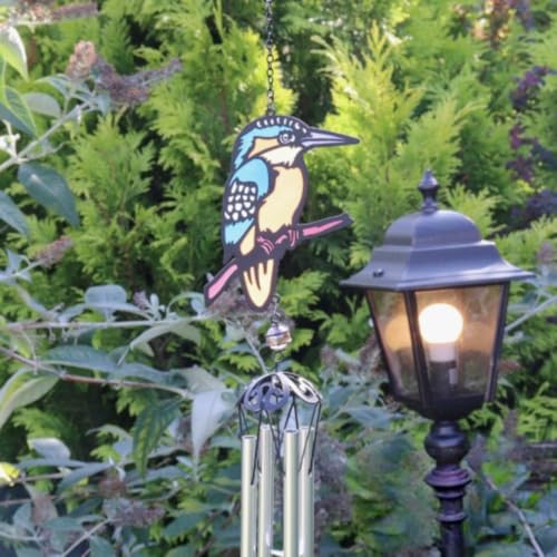 Carillon à vent extérieur oiseau attrape-soleil cristal vitrail suspension jardin - 3