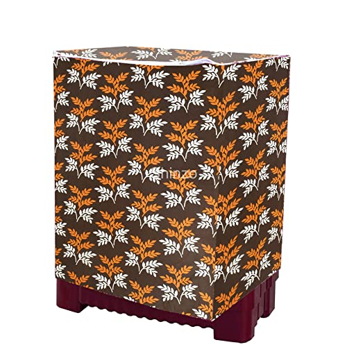 Image of Woah Washing Semi Automatic Washing Machine Cover Suitable for Washing Machine Cover (5 Kg to 8 Kg) (Brown Leaf)