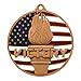 Decade Awards Patriotic Gold Victory Medal - Custom Engraved Gold Medal with Stars and Stripes Neck Ribbon, 2.75 Inch Wide - Customize Now (Gold-SSNB)