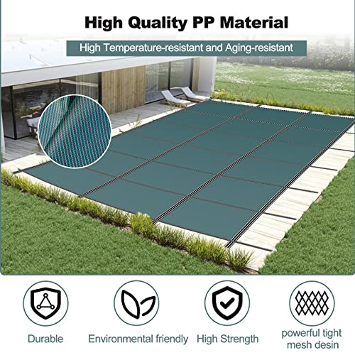 Carivia Pool Safety Cover,16 X 32Ft Inground Pool Safety Cover Rectangular Pool Cover Safety Pool Cover For Inground Pools,Mesh Winter Pool Cover For Inground Swimming Pool #TOP2