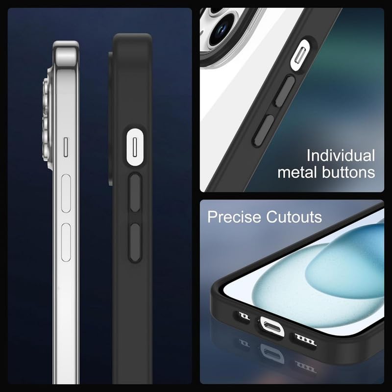 Image of Thermoplastic Polyurethane For iPhone Case 14,[Anti-Yellowing Technology] [Military Grade Drop Protection] Shockproof Slim Hybrid Phone Case For iPhone 14-Carbon Black