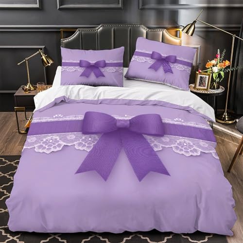 Linge de lit résistant infroissable fermeture éclair mandala violet