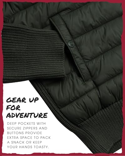 CANADA WEATHER GEAR Men's Quilted Sweater Vest - Water Resistant Full Zip Up Hooded Puffer Winter Jacket (Sizes: M-XXL)3