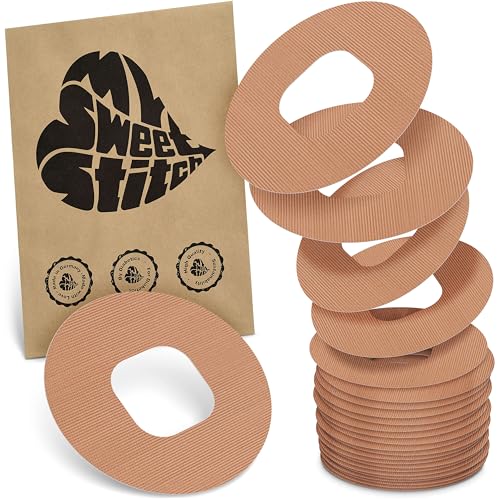 MySweetStitch - 25x Parche Sensor Simplera redondo, Ringpatch Ø 70mm, impermeable, transpirable, suave para la piel, Beige
