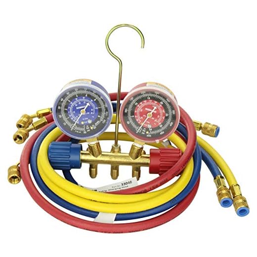 Robinair 40169 Standard Side Wheel Manifold Set - 60" Hoses, 1/4" Fittings