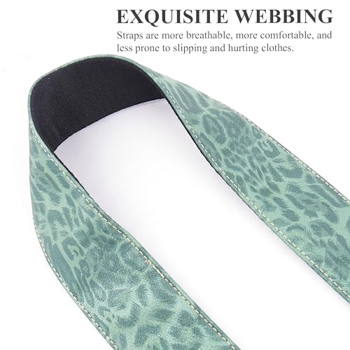 Image of Purse Straps Replacement Crossbody,Crochet Purse Strap for Handbags,Wide Shoulder Straps for Bags(1-Leopard Green)