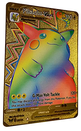 Cartão Pokémon Pikachu Vmax Vivid Voltage – Cartão Pokémon de Metal Arco-íris Personalizado – Rara T