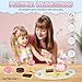Wooden Tea Set for Little Girls Birthday Gift 3-4 Year Old Princess Toys Play Food Sets for Kids Kitchen Accessories Toddlers 3-5 Outdoor Party Pretend Food Dessert Cookies Wood Toy