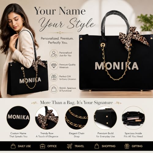 Image of rakshabandhan gift for sister | Personalized Tote Bag for Women | Rakhi Gift For Sister Handcrafted Initial | Personalized Gift for Women | Rakshabandhan Gift, Gifts For Sister On Rakhi