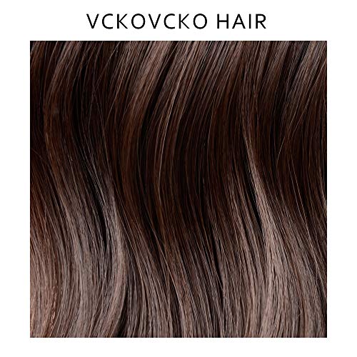Vckovcko Short Bob Wigs Natural Brown Wavy Wig With Air Bangs Women's Shoulder Length Wigs Curly Wavy Synthetic Cosplay Wig Pastel Bob Wig For Girl Colorful Wigs(12", Natural Brown) #TOP5