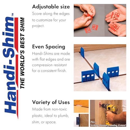 Image of Plastic Construction Shims & Spacers Variety Pack - Assorted 4 Thicknesses (1 /32, 1 /16, 1 /8, 1 /4-Inch) (40 Count)
