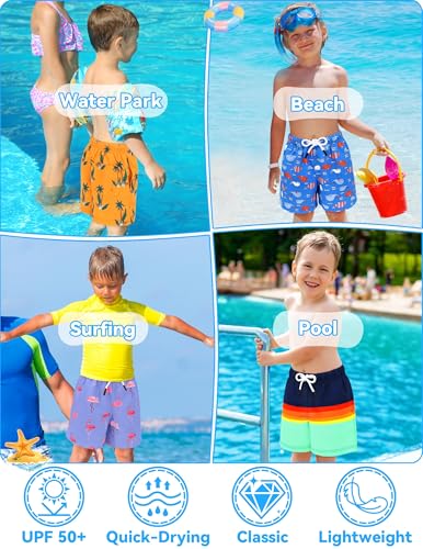 Image of Olreco Toddler Swim Trunks Baby Boy Bathing Suit Quick Dry Kids Swimsuits Boys Board Shorts Kids Swim Shorts Boys' Swimwear